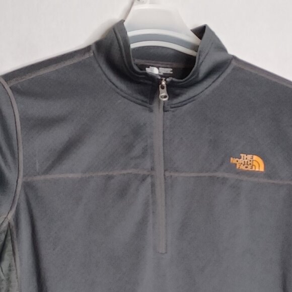 The North Face Flash Dry Top Mens Large Dark Gray 1/4 Zip Long Sleeve Activewear - Picture 4 of 9